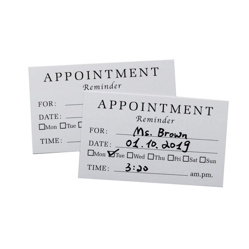 RXBC2011 Appointment Reminder Cards (Pack of 100) for Dentist Therapist Doctor Hair Salon Pack of 100 - Image 4